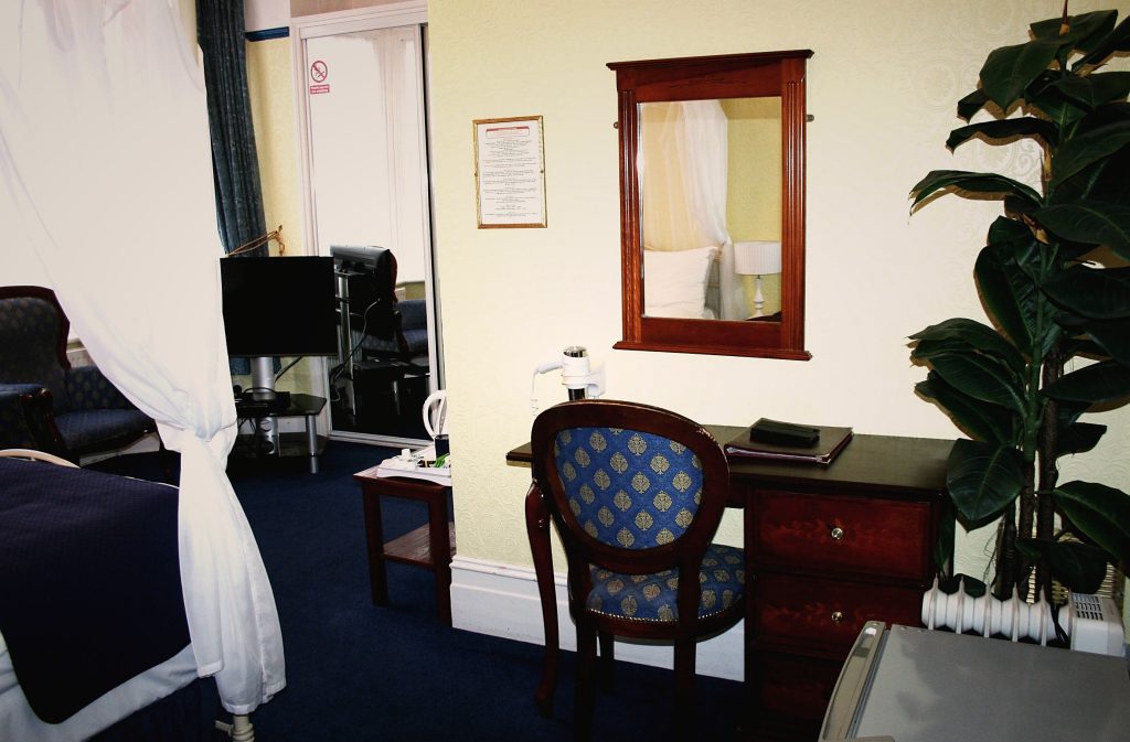 Bedroom writing desk and armchair