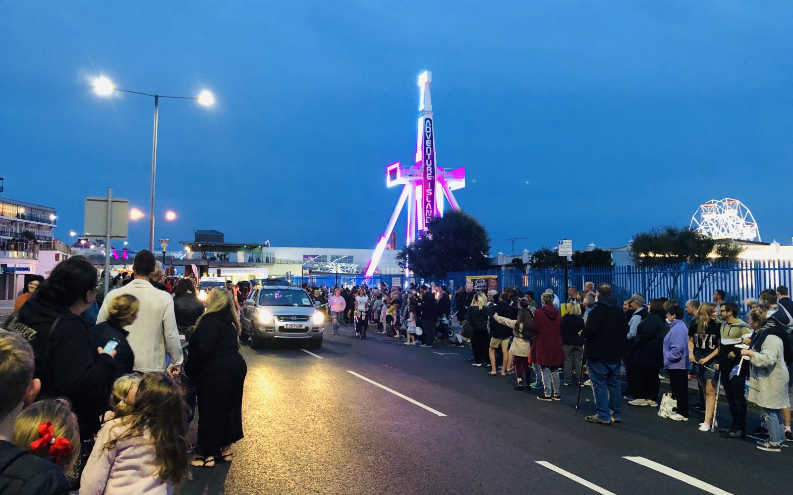 Southend seafront illuminations at night